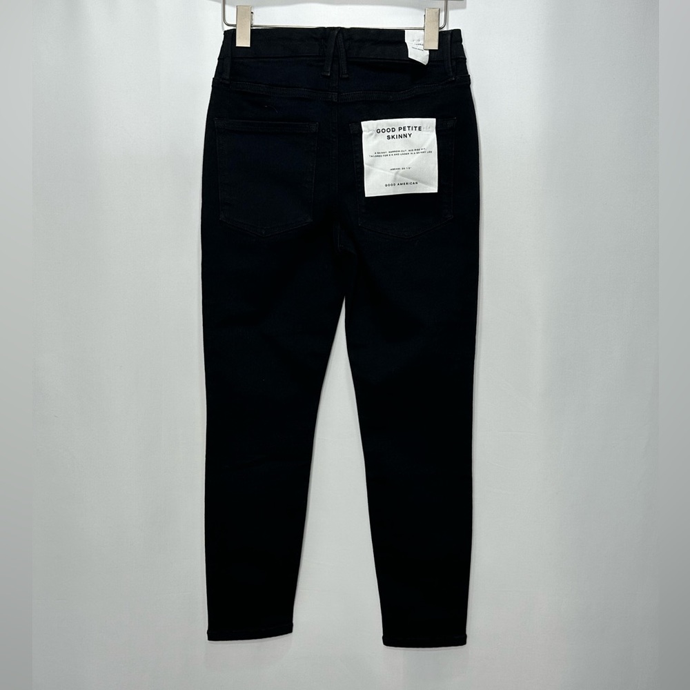 NWT Good American Petite Skinny Jeans in Black Size 6-12 - Picture 3 of 10